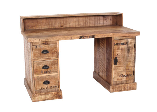 Rustic Solid Wood Study Table - Image 2