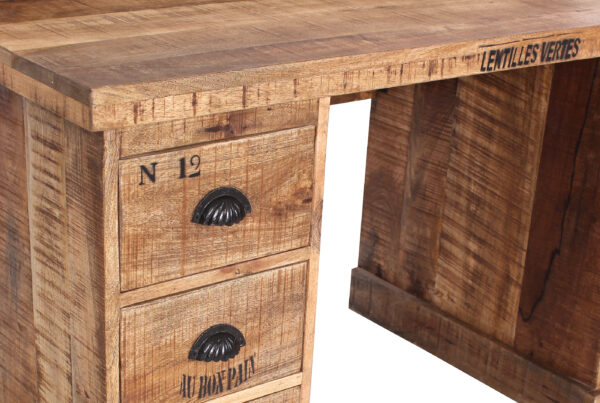 Rustic Solid Wood Study Table - Image 3