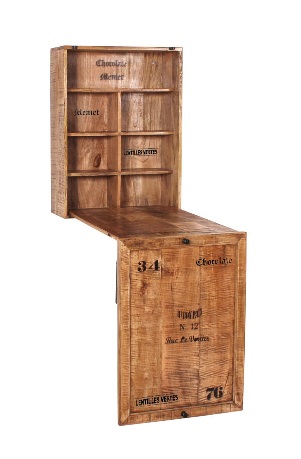 Rustic Wooden Kitchen Cabinet with Stools - Image 8