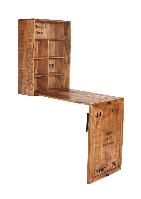 Rustic Wooden Kitchen Cabinet with Stools - Image 7