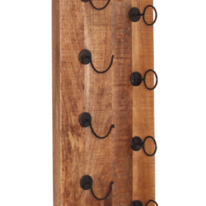 Rustic Wooden Wall Shelf with Hooks