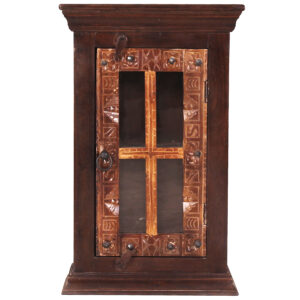 Compact Hand-Carved Wooden Cabinet
