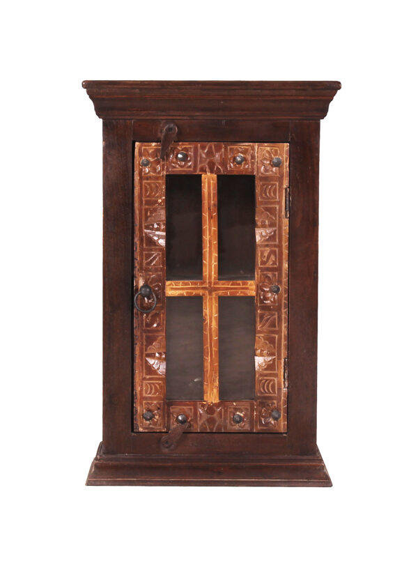 Compact Hand-Carved Wooden Cabinet