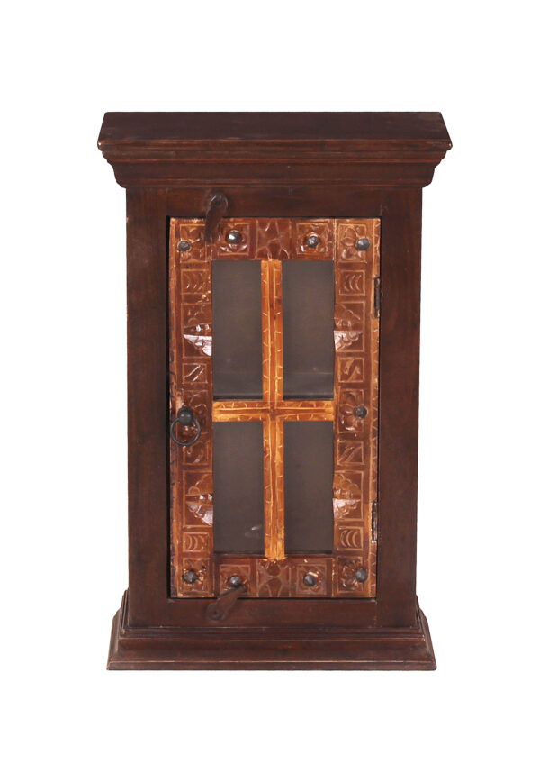 Compact Hand-Carved Wooden Cabinet - Image 2
