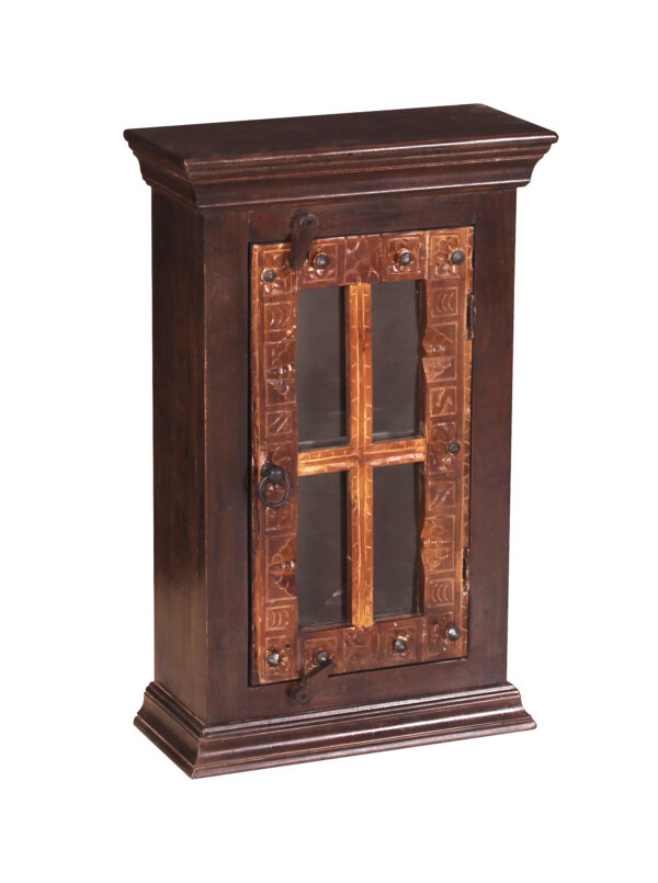 Compact Hand-Carved Wooden Cabinet - Image 3