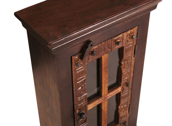 Compact Hand-Carved Wooden Cabinet - Image 6