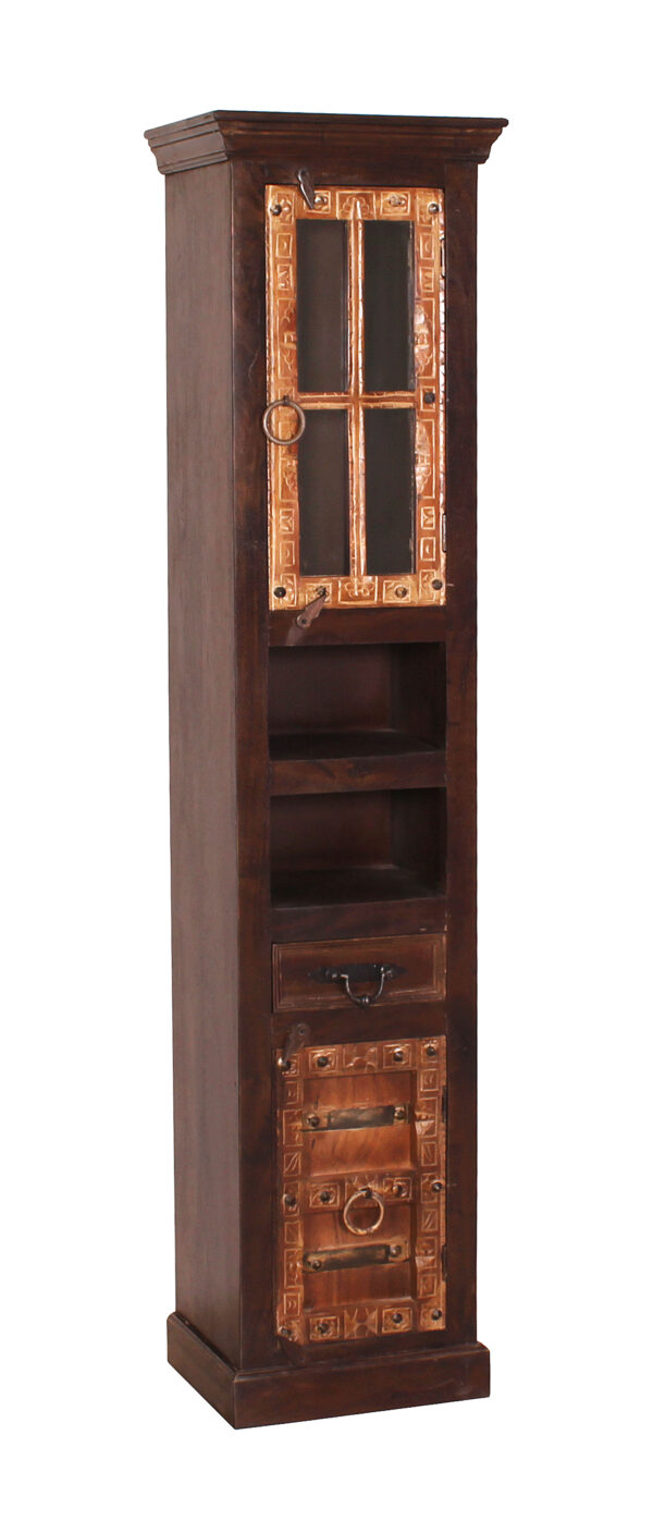 Tall Hand-Carved Wooden Cabinet - Image 2