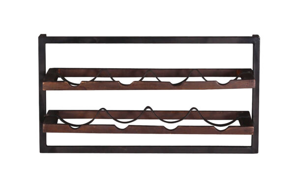 Wall-Mounted Wooden & Iron Wine Hanger - Image 3