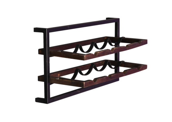 Wall-Mounted Wooden & Iron Wine Hanger - Image 2