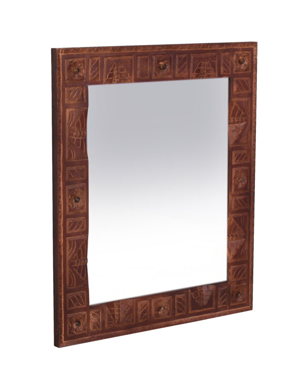 Handcrafted Wooden Wall Mirror - Image 2