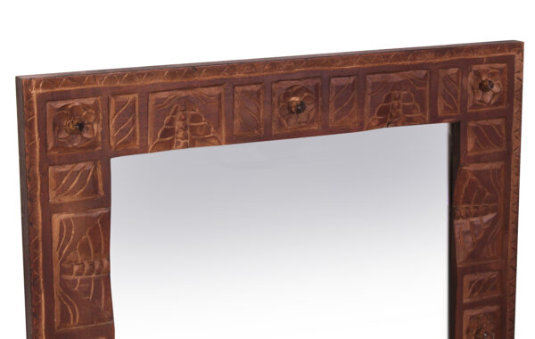 Handcrafted Wooden Wall Mirror - Image 3