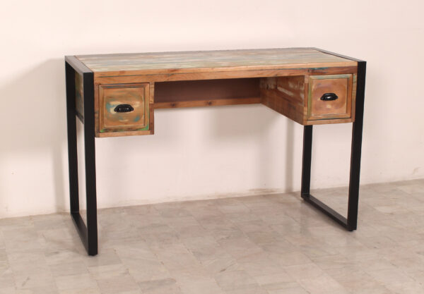 Industrial Reclaimed Wood Computer Desk - Image 2