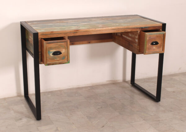 Industrial Reclaimed Wood Computer Desk - Image 3
