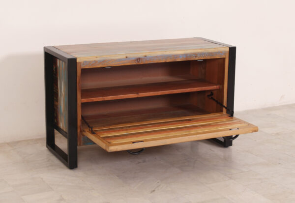 Compact Wooden & Iron Shoe Rack - Image 4