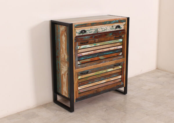 Tall Wooden & Iron Shoe Rack - Image 3