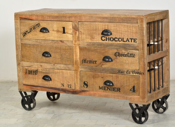 Rustic Wooden & Iron Chest of Drawers - Image 2