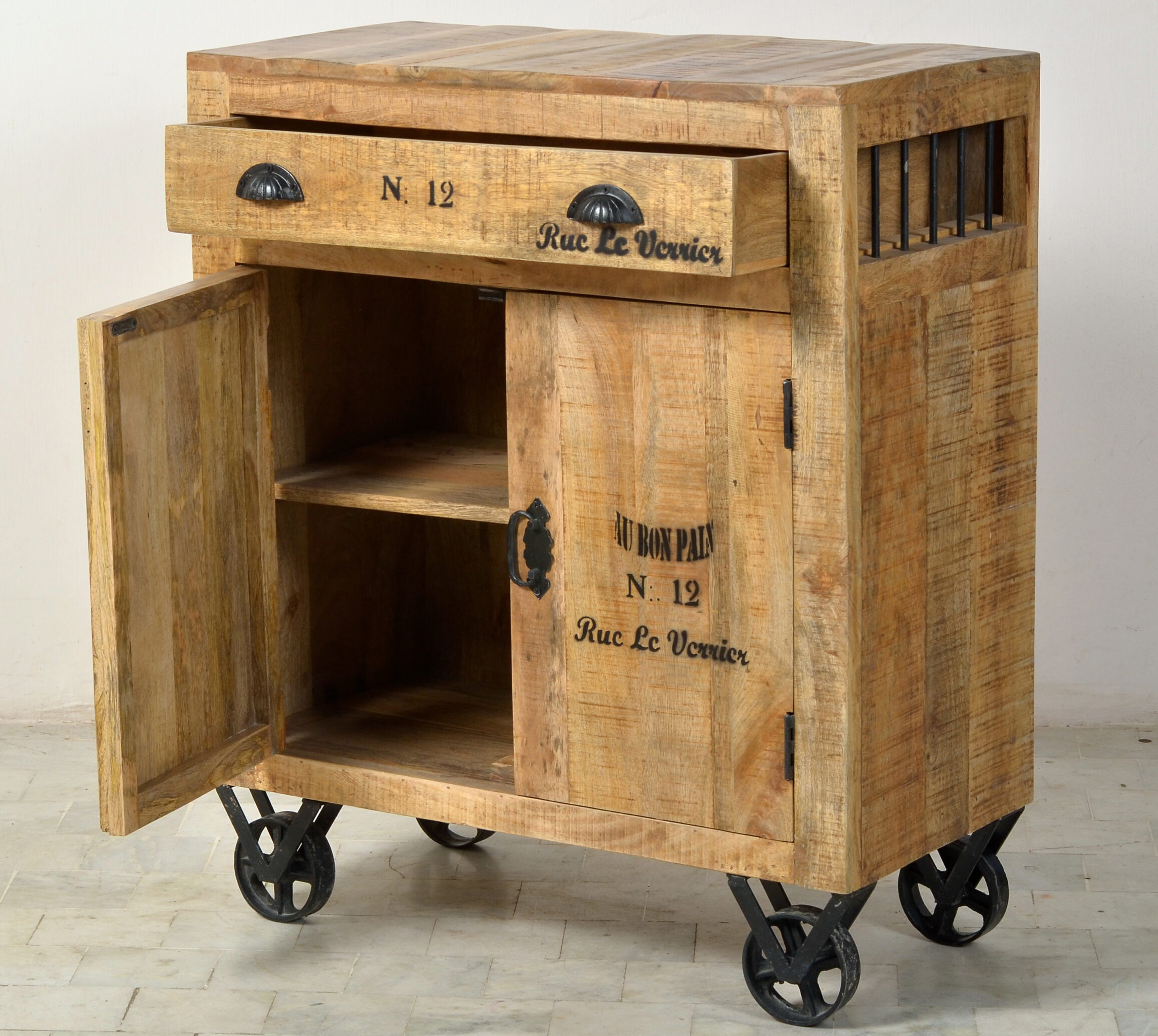 Rustic Wooden & Iron Cabinet - Image 2