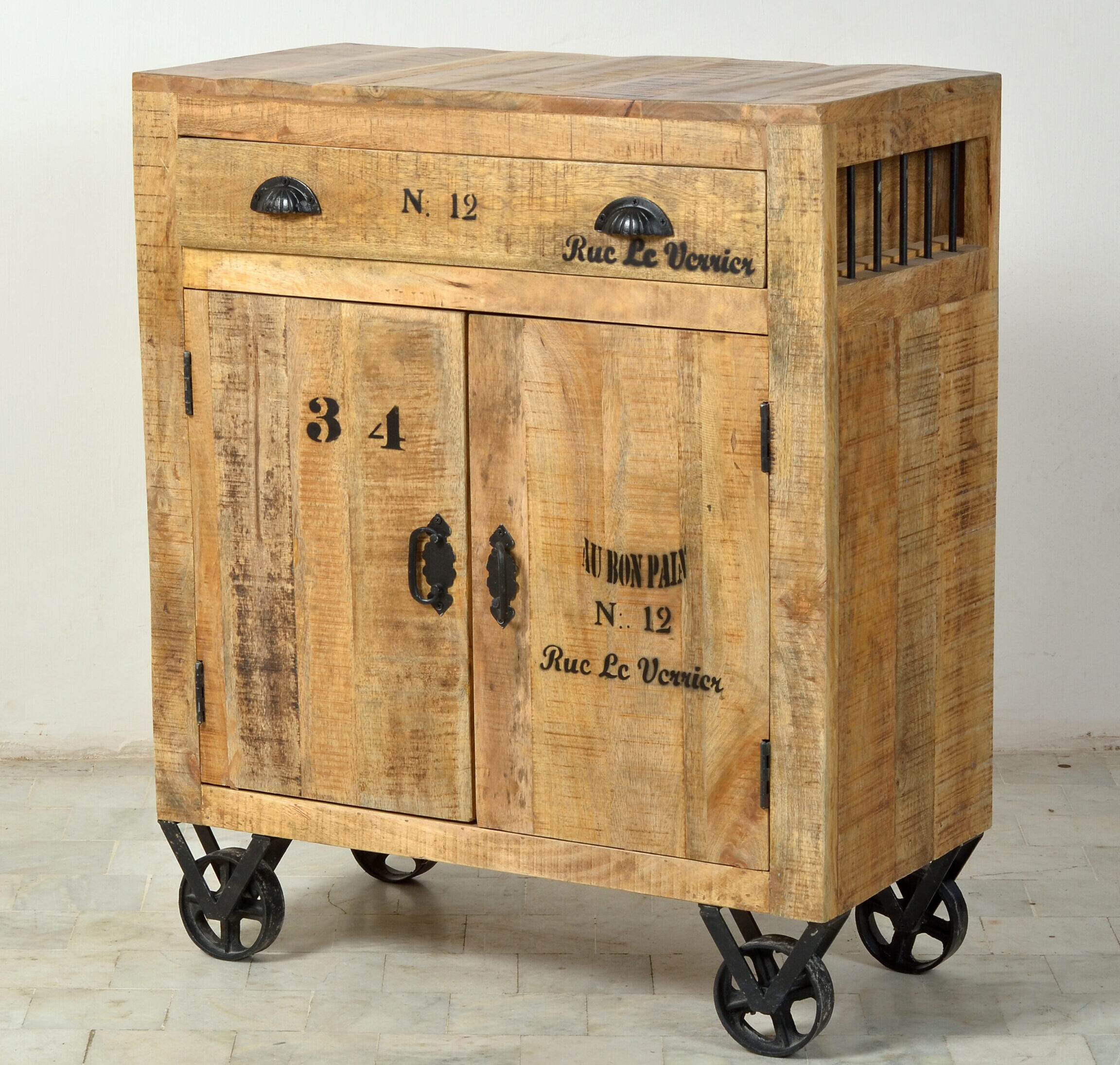 Rustic Wooden & Iron Cabinet - Image 3