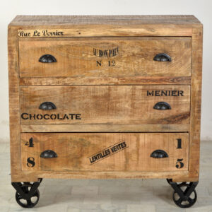Rustic Wooden & Iron Drawer Chest