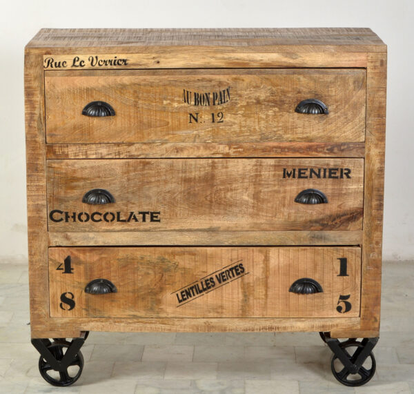 Rustic Wooden & Iron Drawer Chest