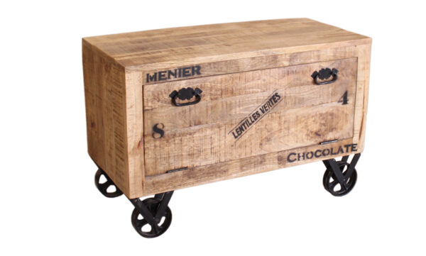 Rustic Chocolate Crate-Style Shoe Rack on Wheels - Image 4