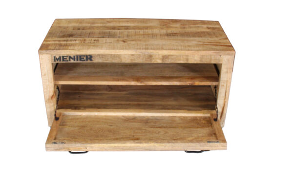 Rustic Chocolate Crate-Style Shoe Rack on Wheels - Image 2
