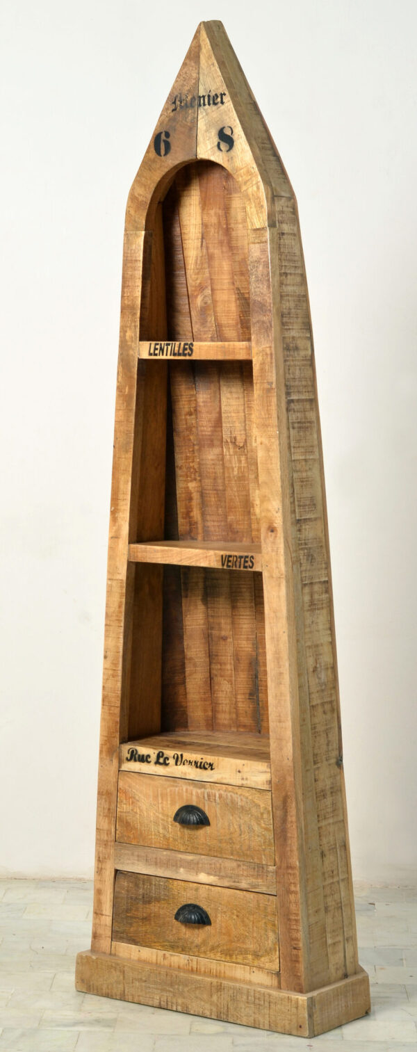 Pitched Wooden Bookcase Tower - Image 2