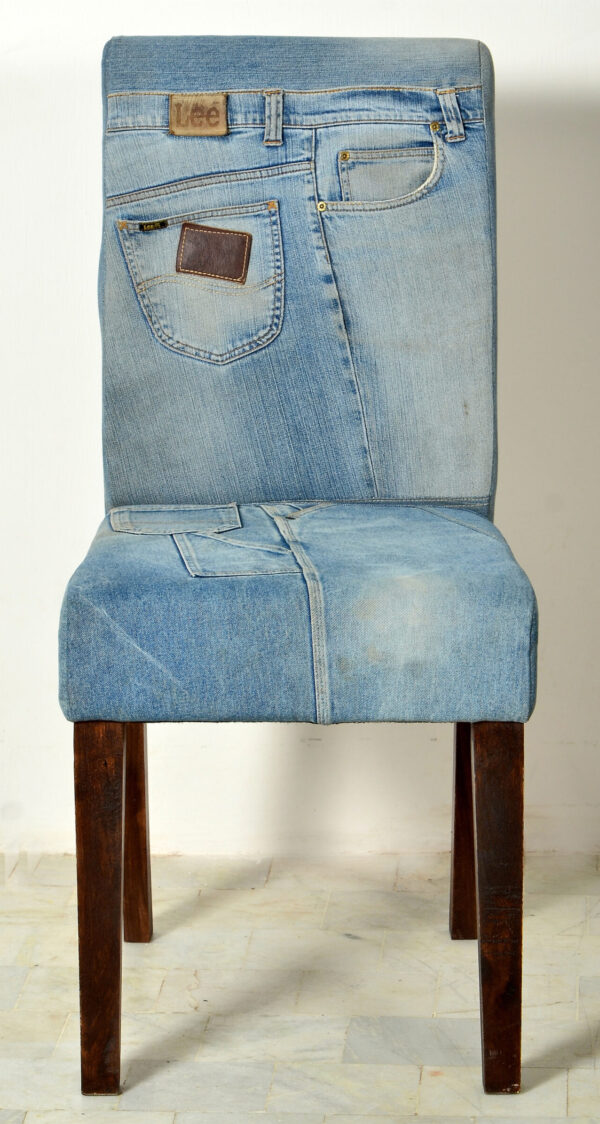 Upholstered Denim Chair - Image 2