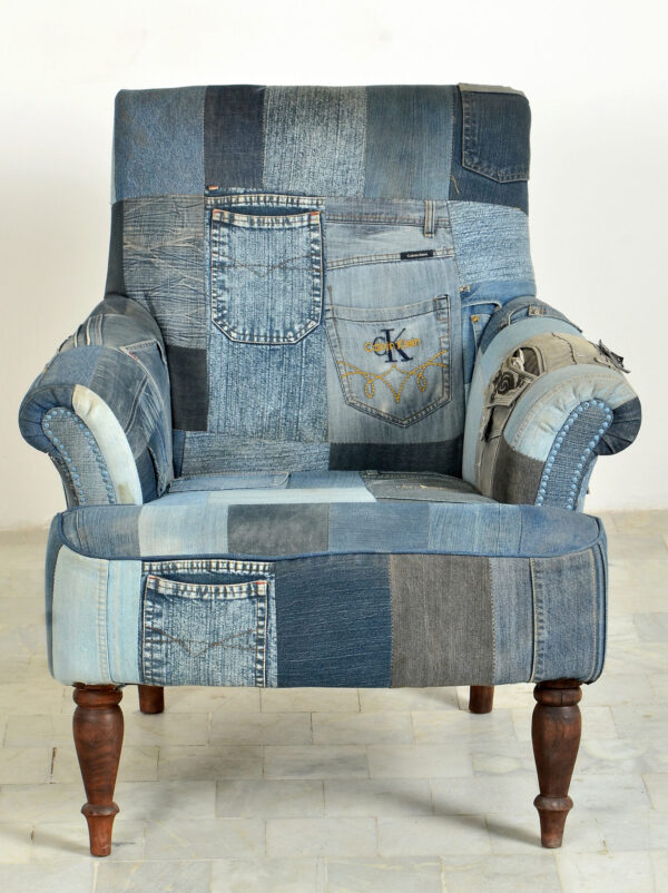Single-Seater Denim Sofa - Image 3