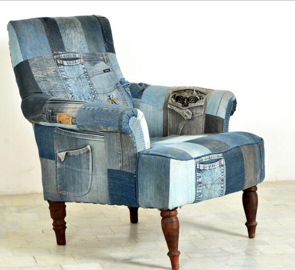 Single-Seater Denim Sofa - Image 2