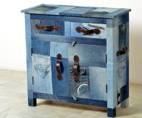 Double-Door Denim Cabinet - Image 4
