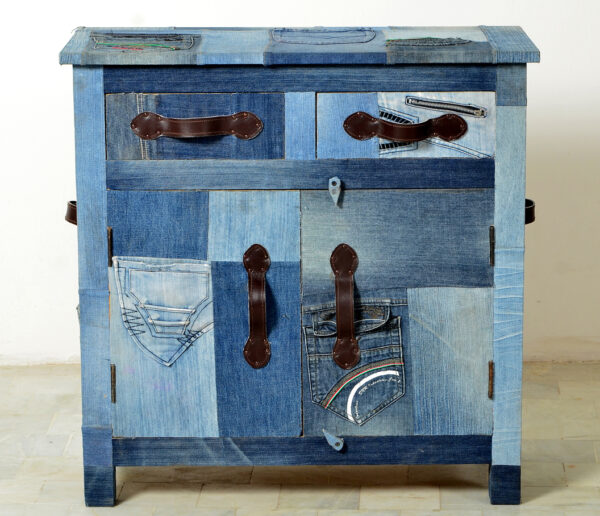 Double-Door Denim Cabinet - Image 3