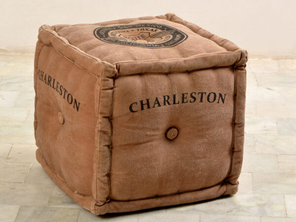 Charleston Canvas Pouffe Stool - Image 2