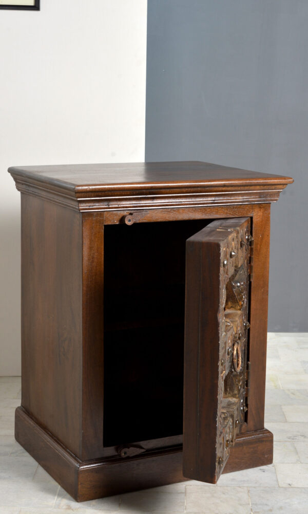 Compact Hand-Carved Wooden Cabinet - Image 3