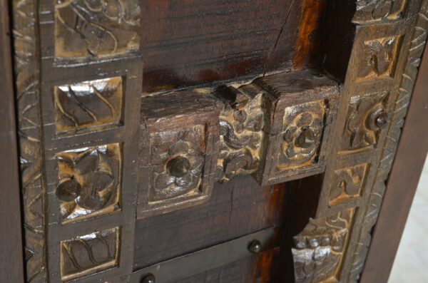 Compact Hand-Carved Wooden Cabinet - Image 4