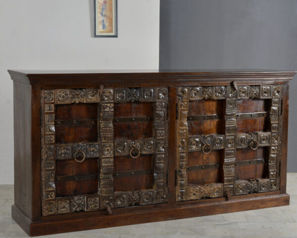 Handcrafted Wooden Sideboard with Carved Fronts - Image 2