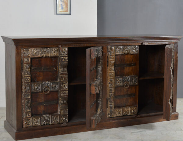 Handcrafted Wooden Sideboard with Carved Fronts - Image 3