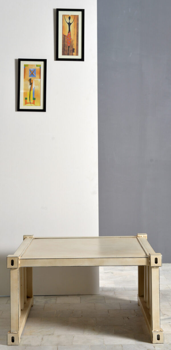 Industrial Iron & Wood Coffee Table - Image 3