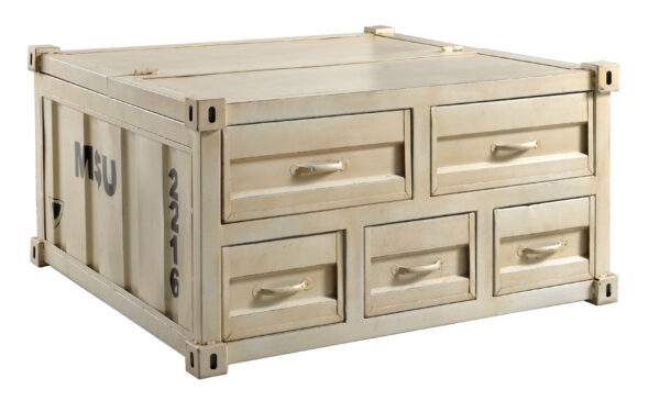 Square Industrial Iron Coffee Table - Image 2