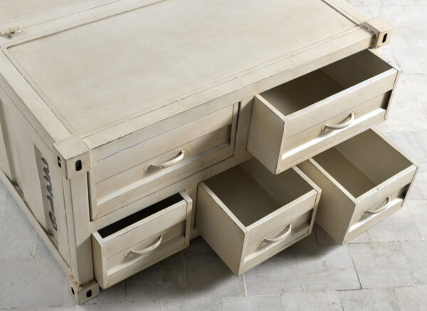 Square Industrial Iron Coffee Table - Image 3
