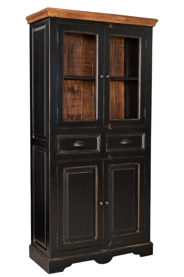 Mango Wood Glass Almirah - Image 3