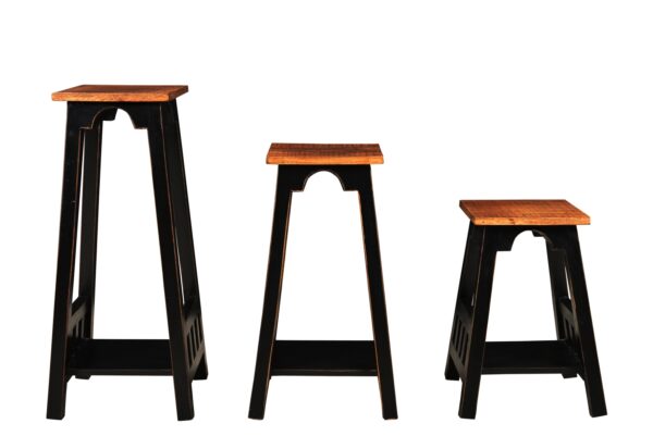 Mango Wood Large Stool (sets of 3) - Image 3