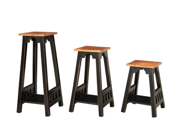 Mango Wood Large Stool (sets of 3) - Image 2