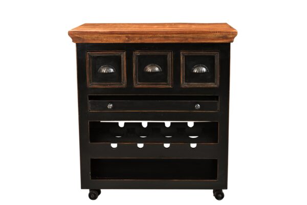 Mango Wood Kitchen Trolley - Image 3