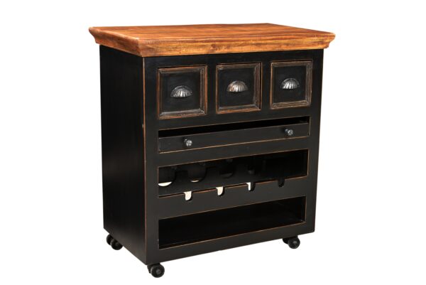 Mango Wood Kitchen Trolley - Image 2