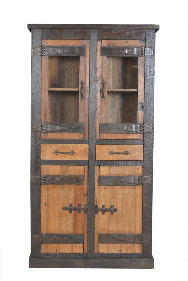 Wooden Glass Almirah - Image 2