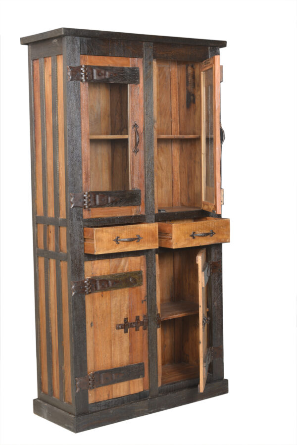 Wooden Glass Almirah - Image 4