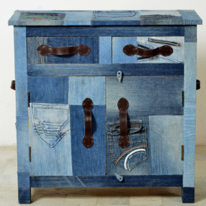 Double-Door Denim Cabinet