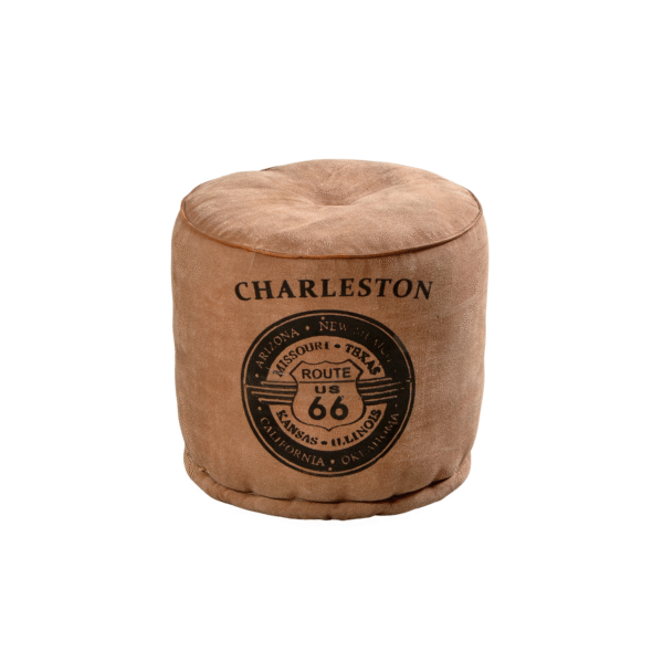 Charleston Round Canvas Pouffe