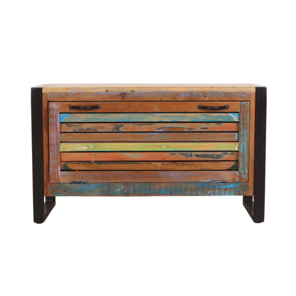 Compact Wooden & Iron Shoe Rack